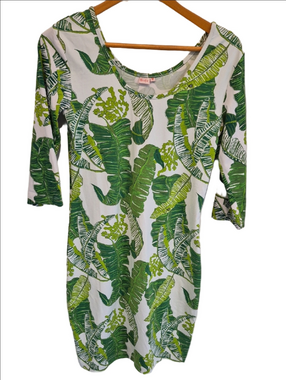 Persifor Tobago Fern Green Print Shift Dress